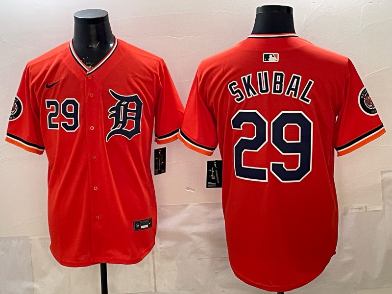 Men Detroit Tigers #29 Skubal orange Game Nike MLB Jersey 2026032002->detroit tigers->MLB Jersey